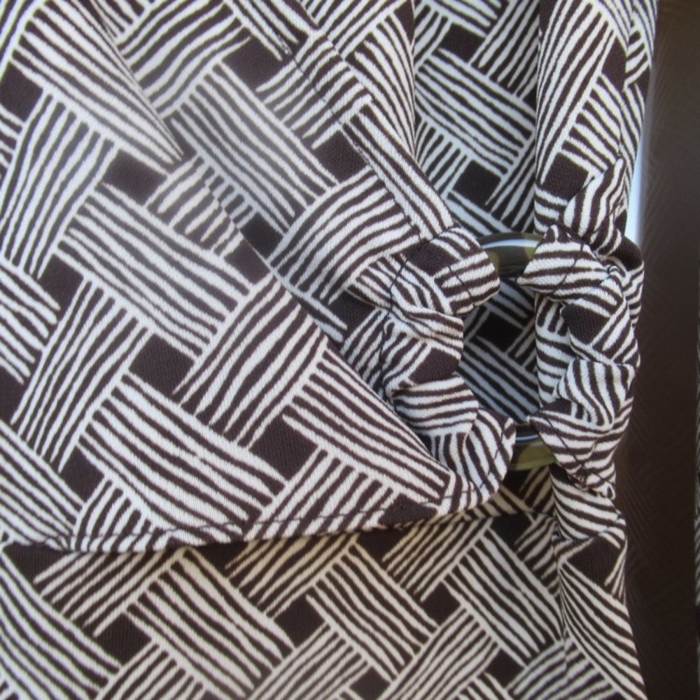 Loft dress basketweave print long sleeve office casual neutral size 2 - Picture 7 of 16